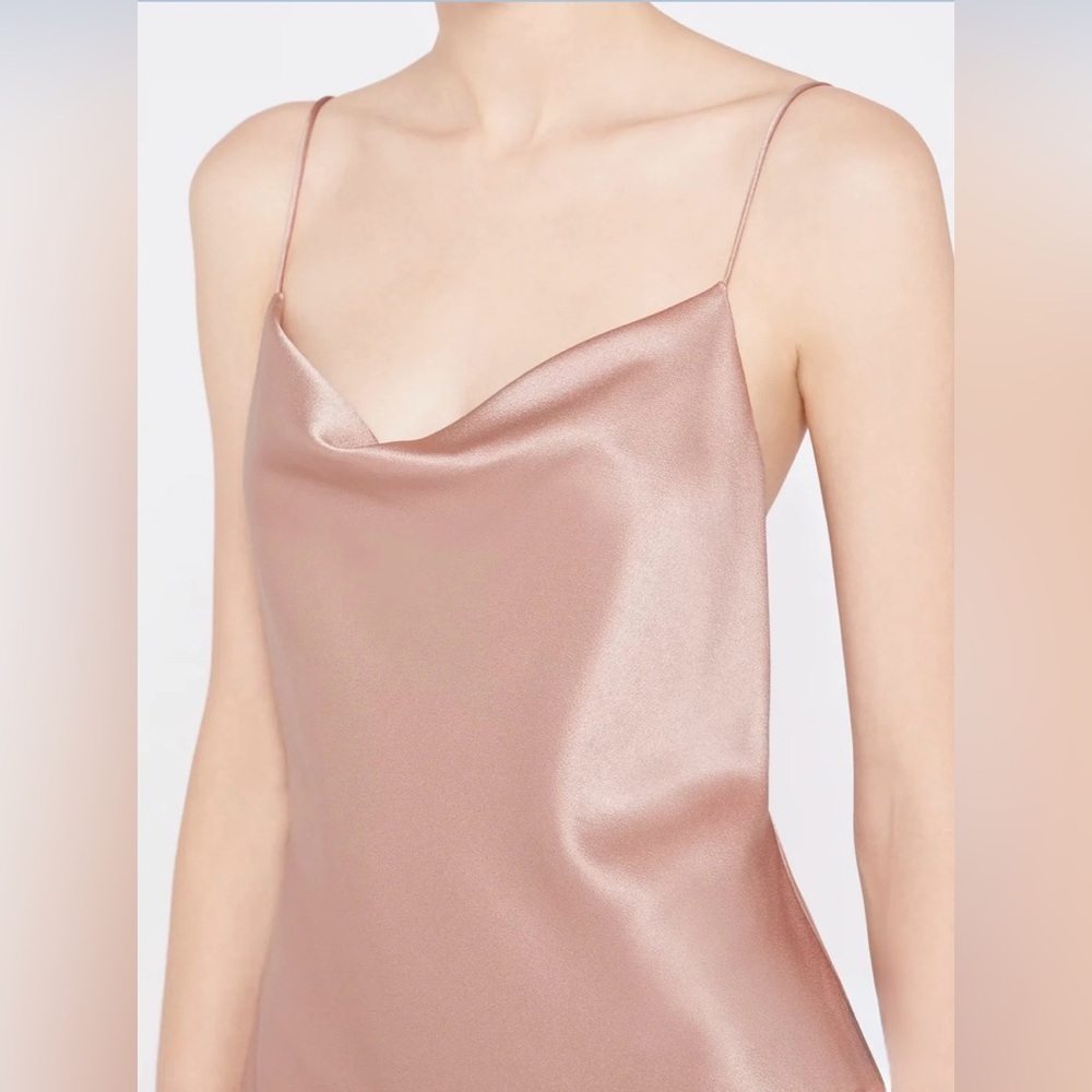 Alice + Olivia - Harmony Drapey Slip Summer Dress Rose Tan NWT - Size 0 - Picture 3 of 5